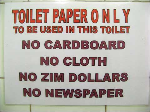 toilet zimbabwe money paper dollar dollars inflation currency hyperinflation down funny wheelbarrows sign zim notices toilets zimbabwean useless flush signs